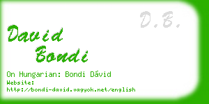 david bondi business card