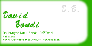 david bondi business card